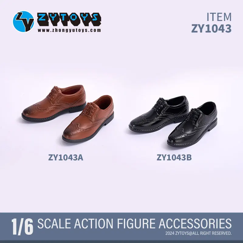 

ZY1043 1:6 Scale Male Shoes Brogue Classic business shoes for 12inch Action Figure Men Body Soldier Accessories Fashion Toys