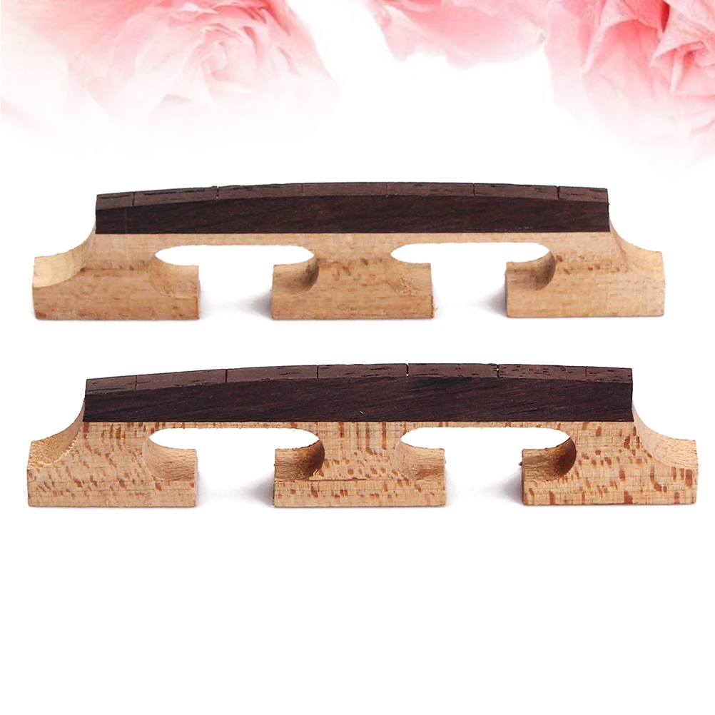 

2 PCS Rosewood Bridge Banjo Pegs Acoustic Compensated Guitar Ukulele Accessories