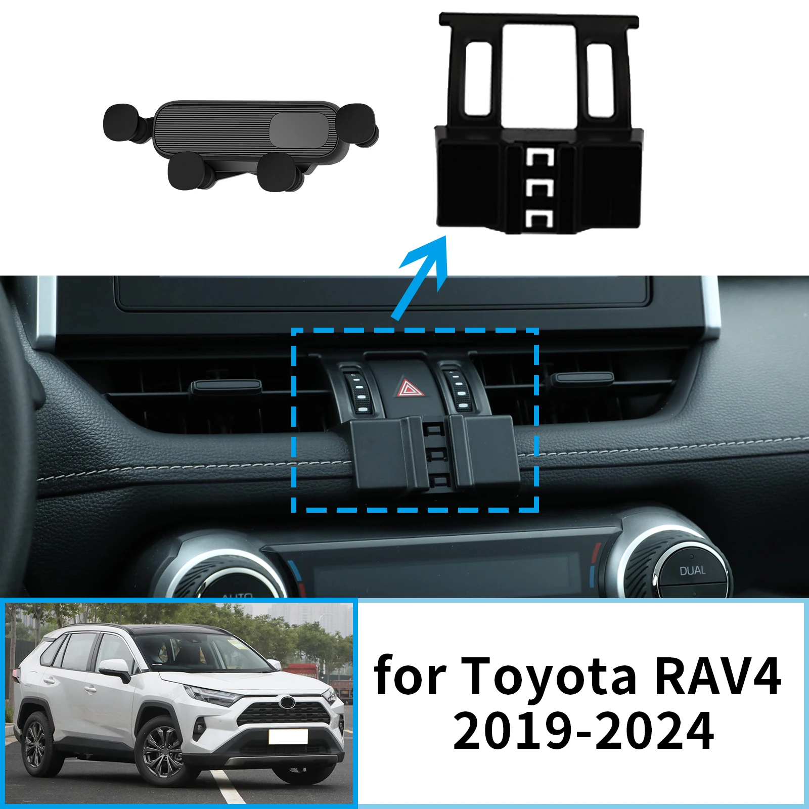 

Car Mobile Phone Holder for Toyota RAV4 2019 2020 2021 2022 2023 2024 RAV 4 XA50 Hybrid GPS Bracket Navigation Stand Auto