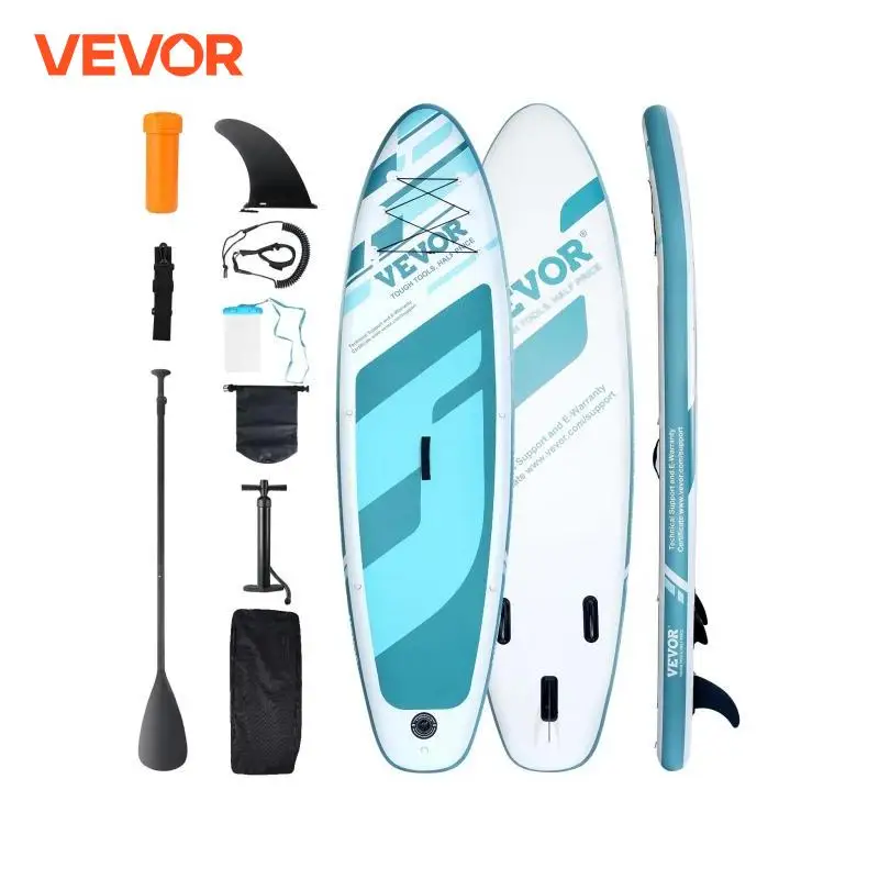 VEVOR Inflatable Stand Up Paddle Board with SUP Board Pump Paddle Fin Phone Bag Backpack Ankle Leash Repair Kit Non-slip Deck