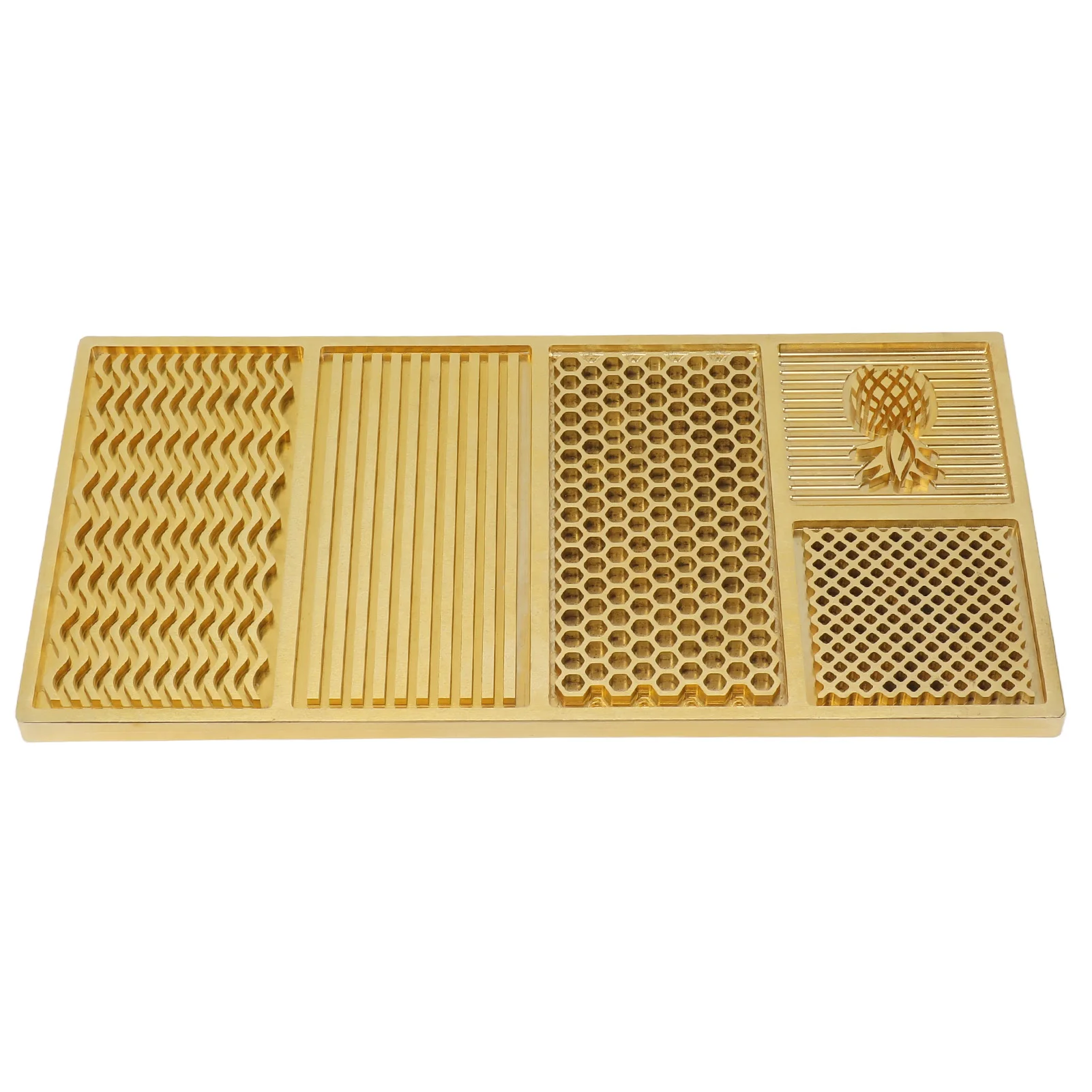 Ice Cube Stamp Plate Ice Stamp Tray Beautiful Patterns Brass Easy  with Wooden Storage Box for Cocktails for Bartender