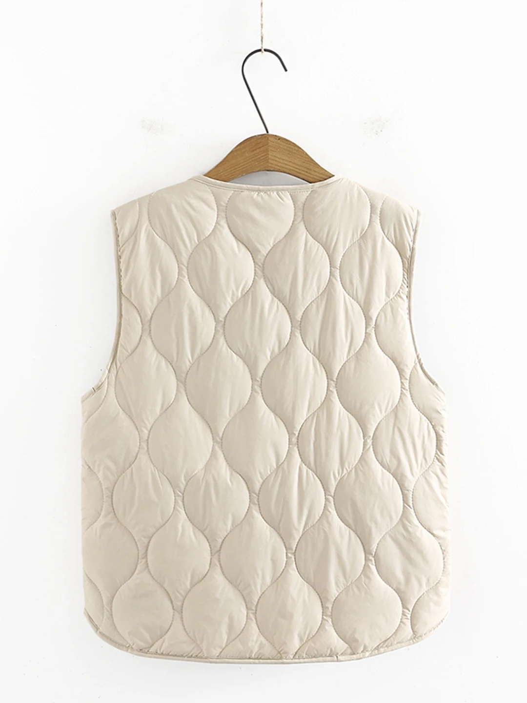 plus Size Women's Lightweight Cotton Vest Warmth Thermo Grid Pattern Pocket Design Casual Comfortable Mommy Style Outerwear view 5