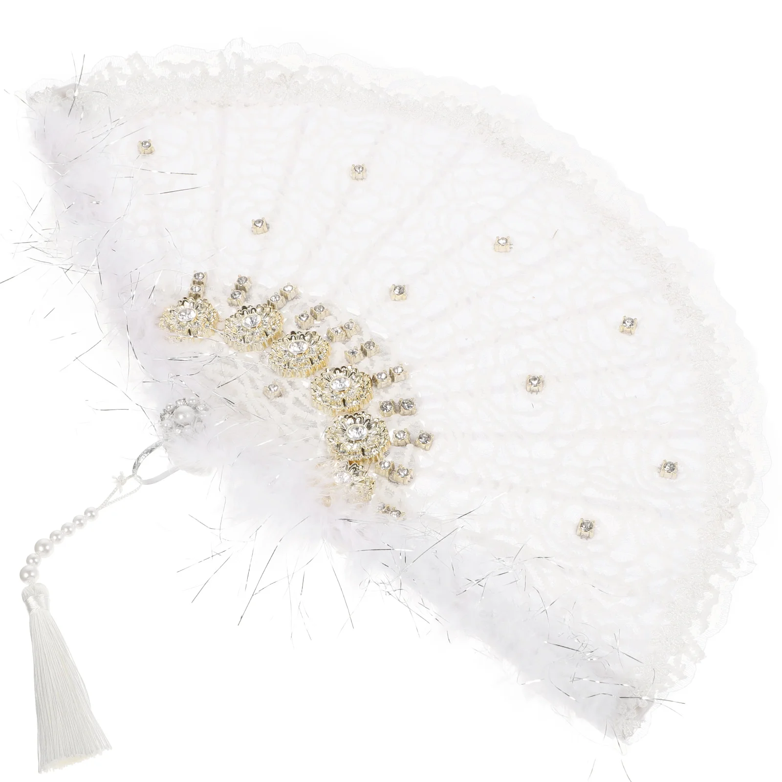 

Fan H Plume Wedding Decorative Bridal Photography Prop Premium Material Lady Fan Performance Dance Party Gift Stylish