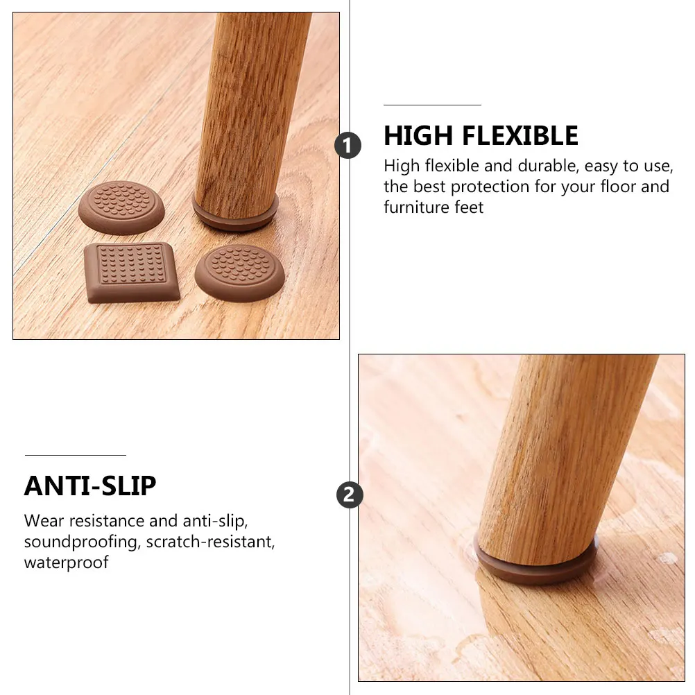 

8Pcs Silicone Furniture Feet Pads Shock Absorption Waterproof Chair Leg Floor Protectors for Hardwood Laminate Tile Surfaces