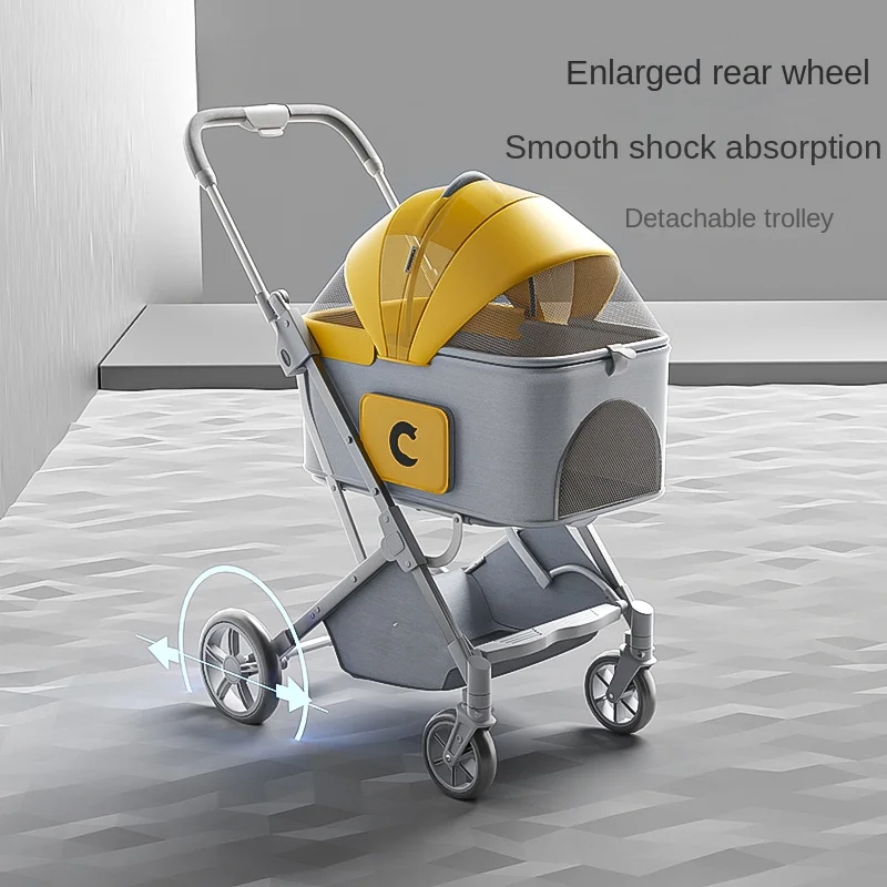 POPO dog cart can be folded for walking dogs and cats. Baby stroller is light and small. Dog cat pet cart.