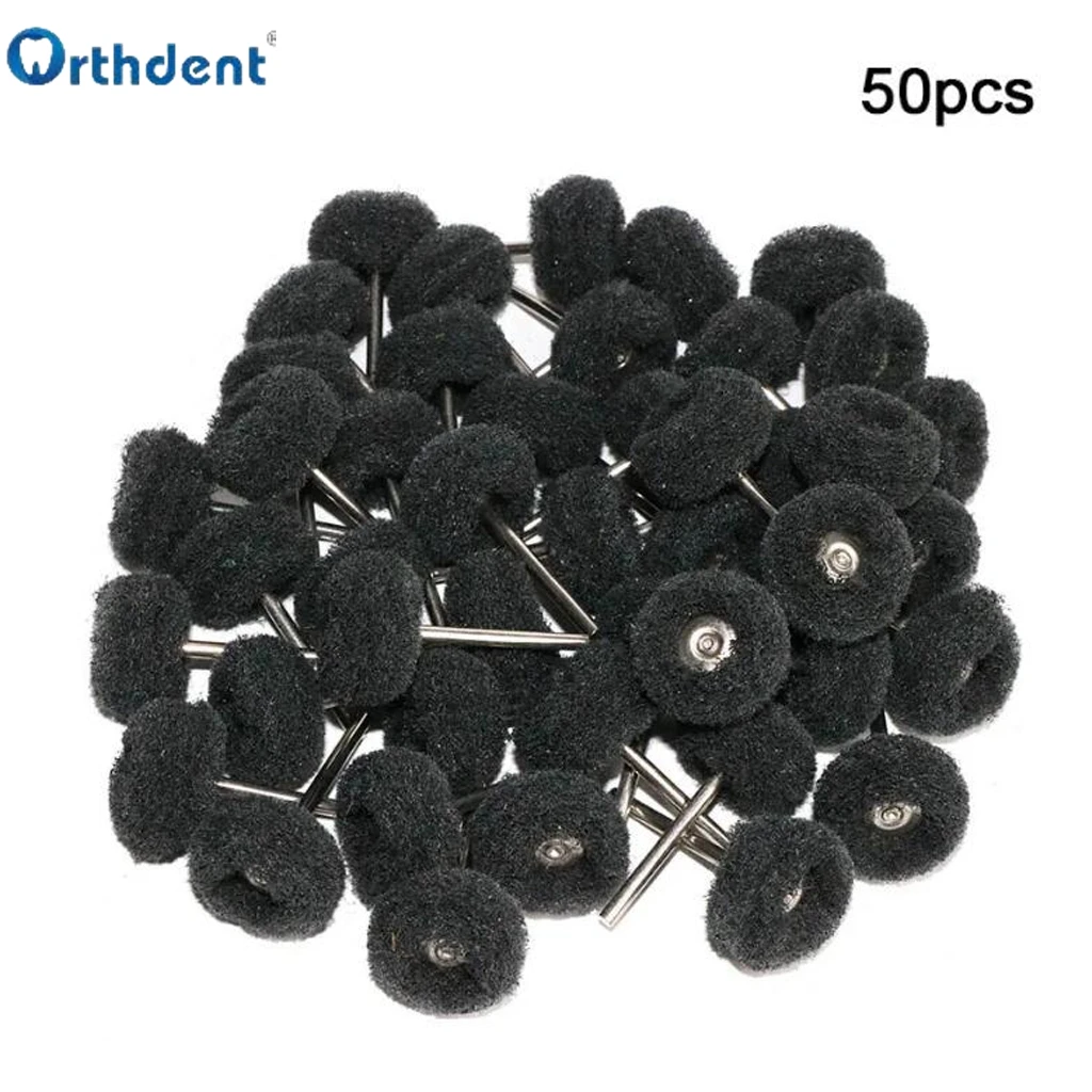 50Pcs Dental Polishing Brush Wheel Rotary Tools 2.35mm HP Shank Wool Goat Cotton Mini Drill Abrasive Brush For Dremel Rotary