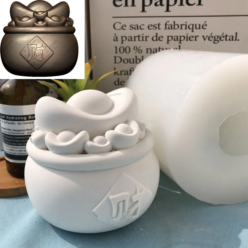

DIY Cornucopia Gypsum Ornament Plaster Mold, Candle Molds for Candle Making, Home Fortune Bag Office Decor DIY Crafts