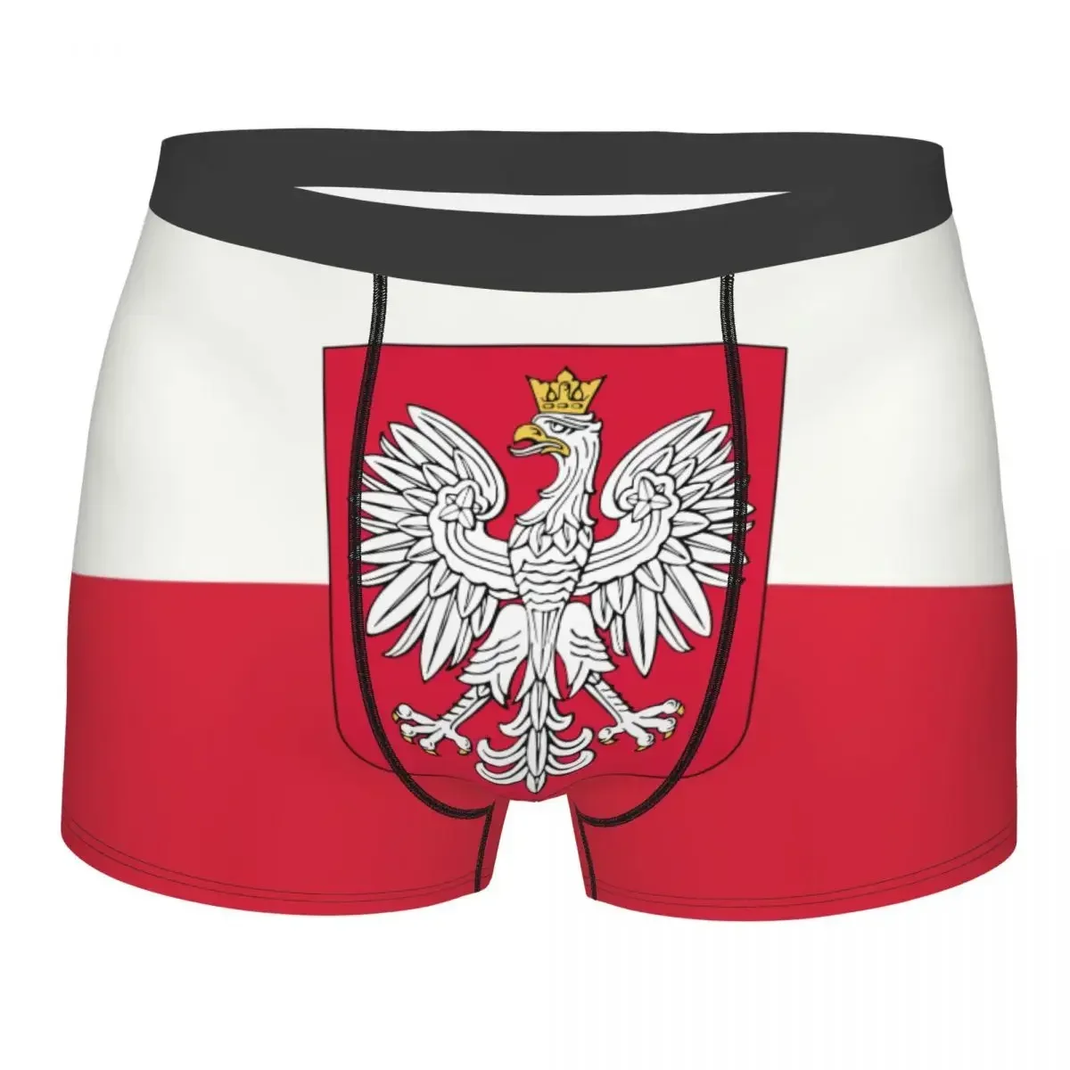 Kingdom Of Poland Flag Underwear Male Sexy Print Polska Coat Of Arms Boxer Briefs Shorts Panties Breathbale Underpants