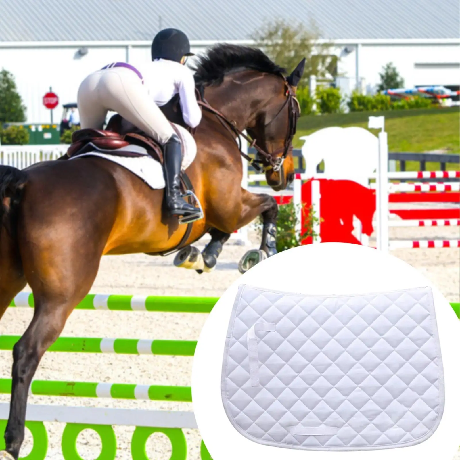 

Saddle Pad for Horse Padding Shock Absorbing Soft Portable Thickening Protect Thighs Dressage Pad for Outoor Sports Equestrian