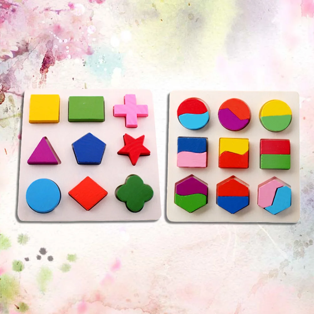 

2 шт. деревянная доска-головоломка для детей, форма, распознавание цвета, обучение развития мозга, игра на совпадение, веселая активность, детские игры