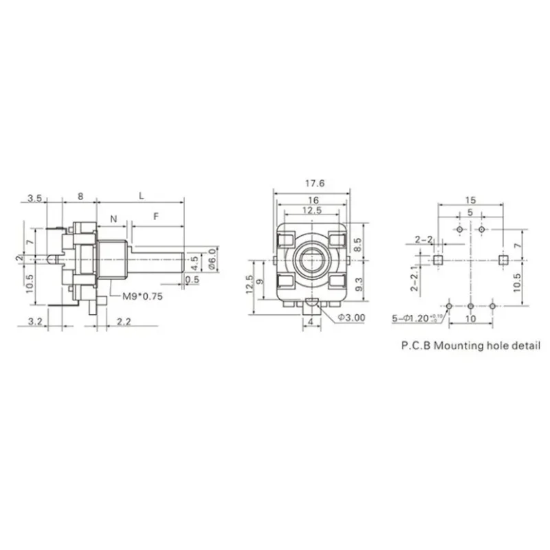 Induction Cooker Rotary Power Control Switch 360 Degree Unlimited Rotation Encoder Pulse Potentiometer with Push