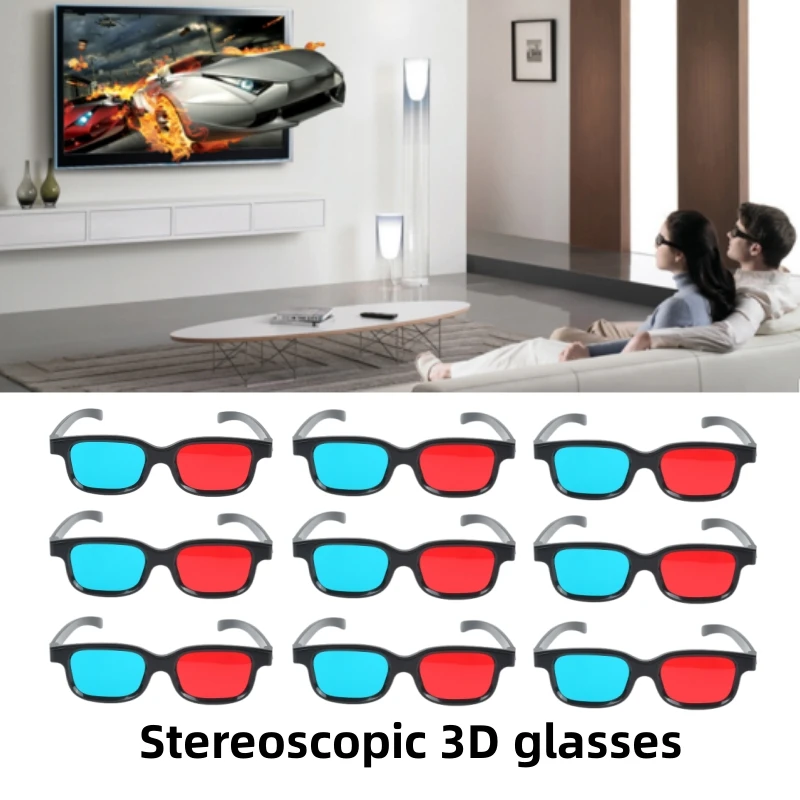 Universal Black Frame Red Blue Cyan Anaglyph 3D Glasses 0.2mm Cheap 3D Glasses For LED Projector Movie Game DVD Anaglyph Movie