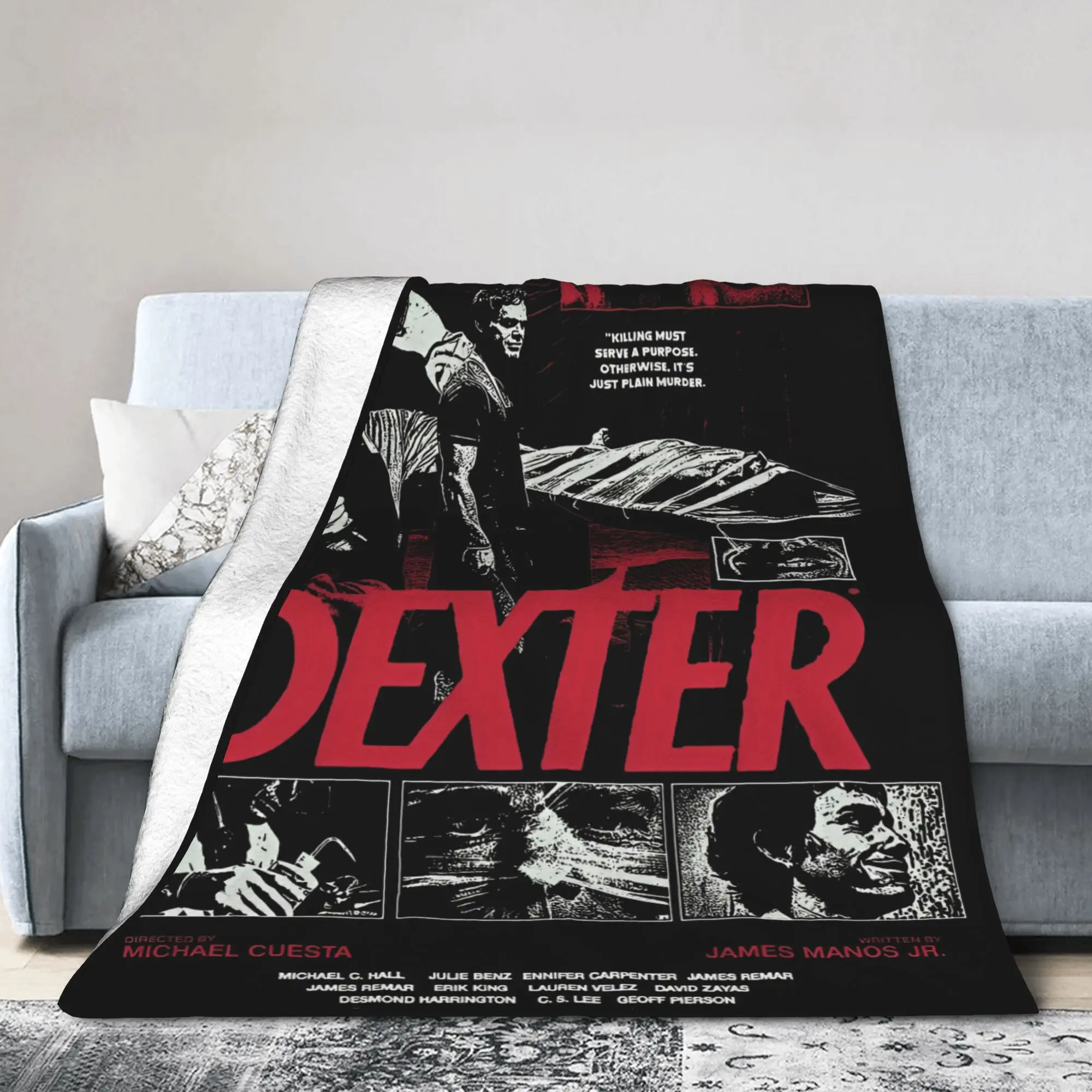 Dexter Morgan TV Show Blanket Cover Flannel Blood Never Lies Lightweight Thin Throw Blankets for Airplane Travel Quilt