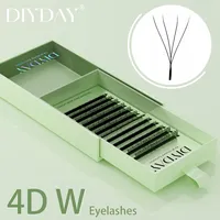 DIYDAY 4D 8D W-Shaped Eyelash Extension Double Tips W shape Lashes Automatic Flowering W Eyelashes Natural Soft Fake Lash Fans