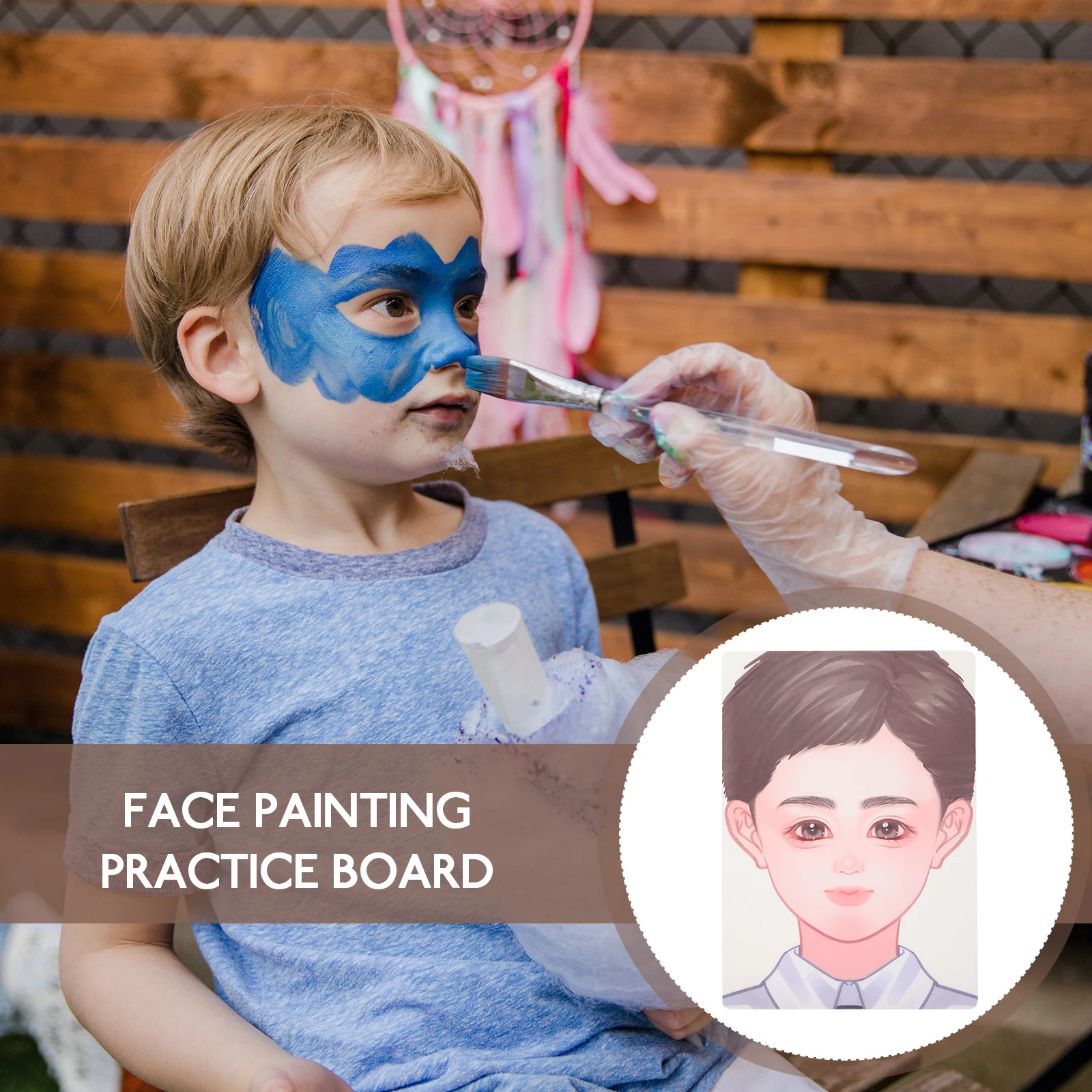 

2pcs Face Painting Practice Board Reusable Pet Material Easy Clean Adult Makeup Skills Tool Plastic Dresser Practice Face