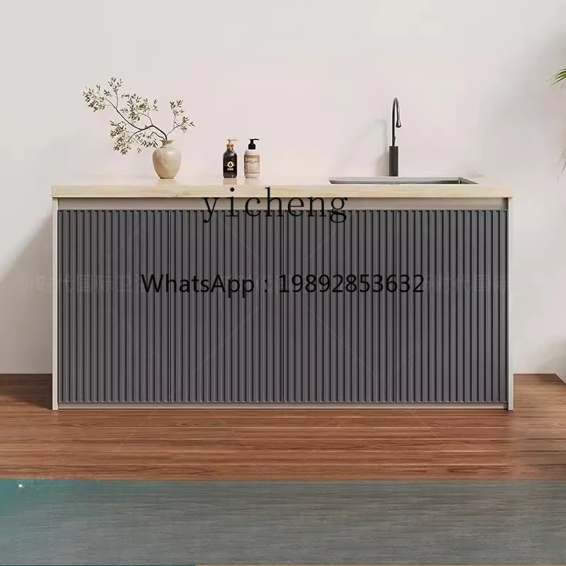 

honeycomb aluminum rock slab washing table stainless steel basin courtyard pool basin balcony storage cabinet
