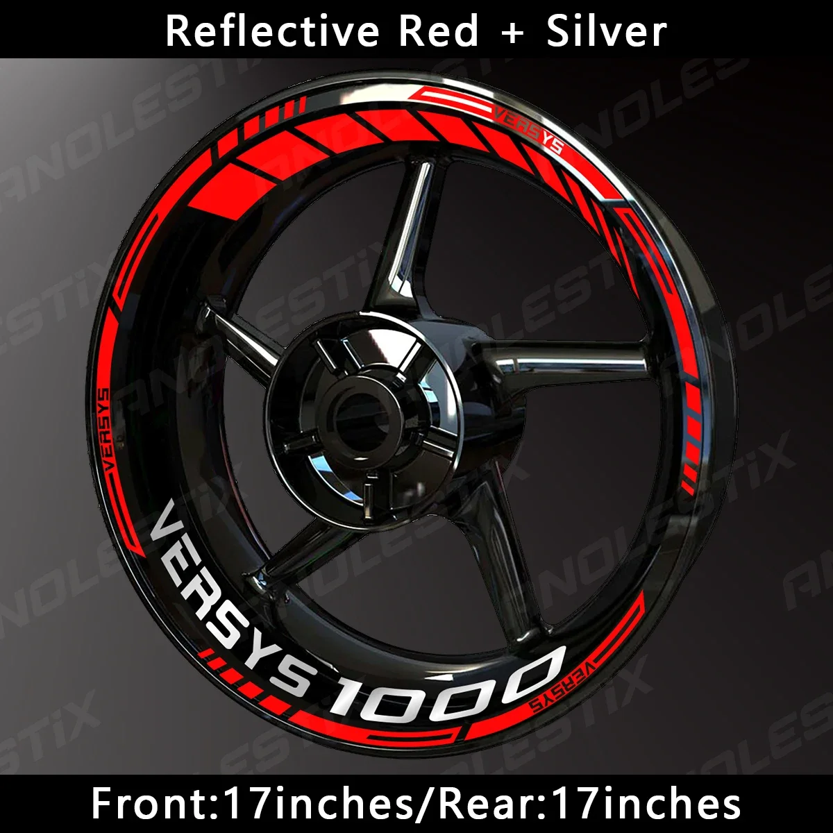 AnoleStix-Reflective Adesivo Da Roda Da Motocicleta, Decalque Hub, Rim Stripe Tape, Kawasaki Versys 1000 LT