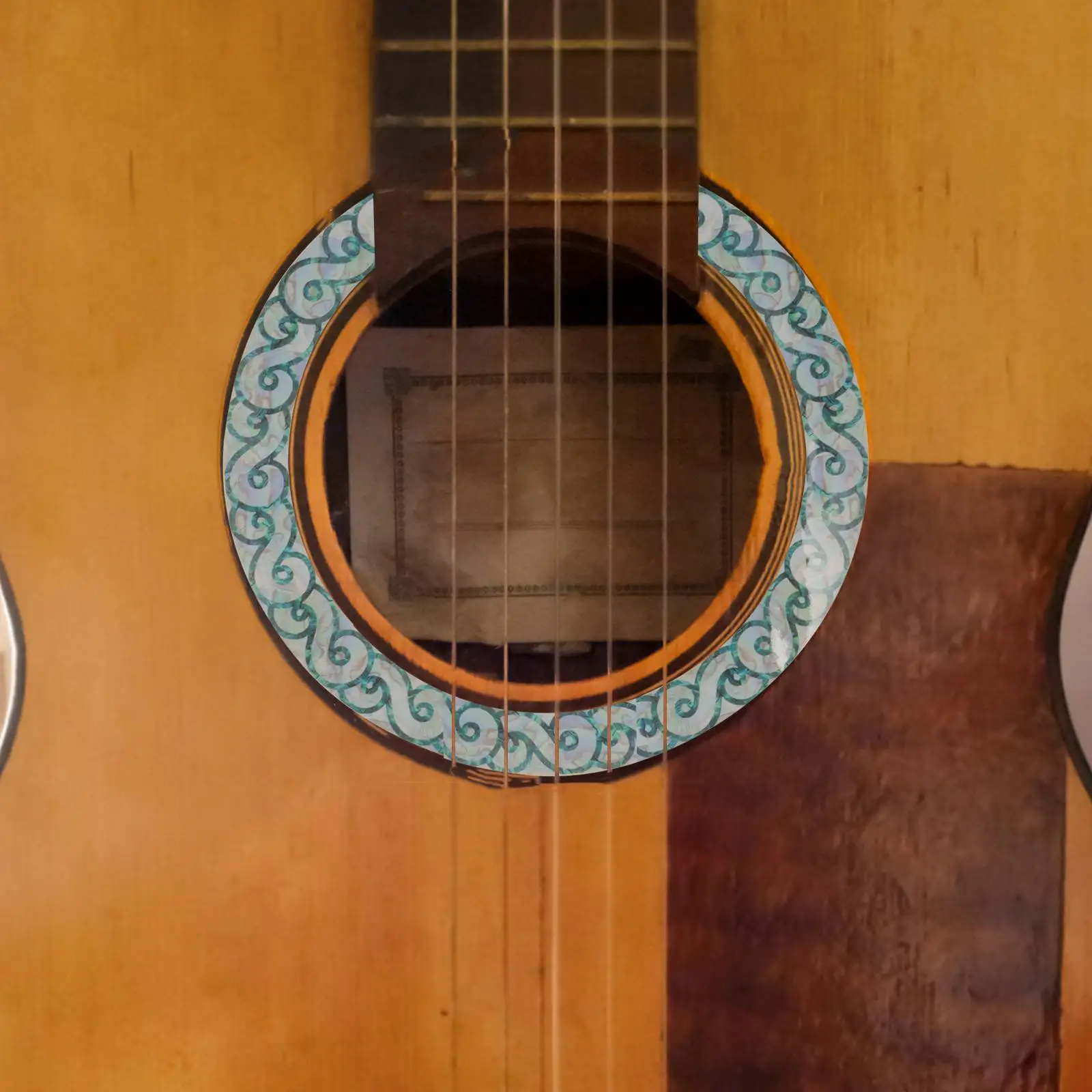 2 Pcs Guitar Sound Hole Circle Nail Stickers Decal for Roses Soundhole Pvc Decals