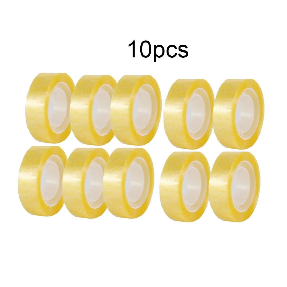 

10pcs Transparent Adhesive Tape Pack Tools Adhesive Tape Rolls Home Office School Supplies Packing Present Flower 18mm