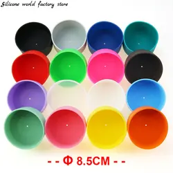 17 Colors 8.5CM Silicone Cup Bottom Cover Coaster Sleeve Water Cup Protective Cover 85MM Wear-resistant Cup Bottom Cover