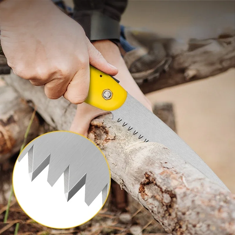 Deli Multifunctional Woodworking Hand Tools 7'' 10'' Sharp Folding Saw Solid Wood Cutting Branches Pruning PVC Pipe Cutting