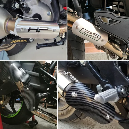 Imagen 2 del producto Protector de tubo de Escape para motocicleta, silenciador, cubierta de protección térmica, tapa de Escape para Honda, Yamaha, Kawasaki, Suzuki, Benelli, Ducati, BMW