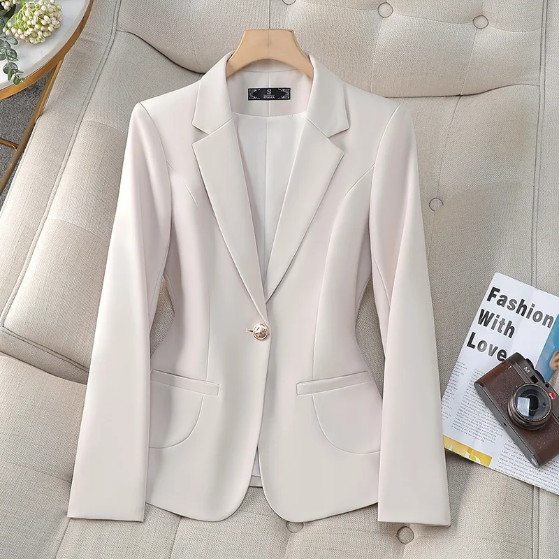 ZJYT Autumn Fashion New Women Coat Jacket 2024 Elegant Chic Single Breasted Blazers Feminino Outerwear Plus Size Veste Femme