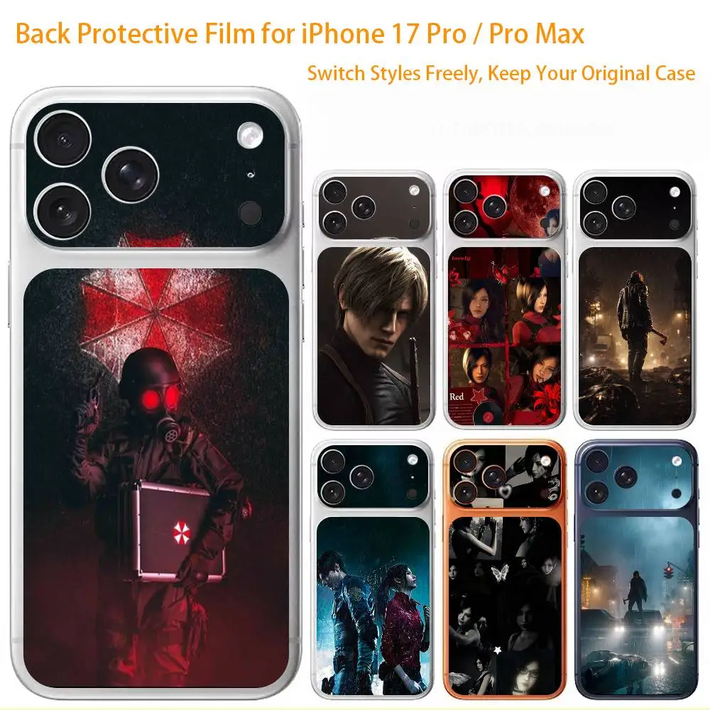 

Game R-Resident Evil Premium Skin Wrap for iPhone 17 Pro/Max, Back Frame Camera Protective Decal (Not Case)