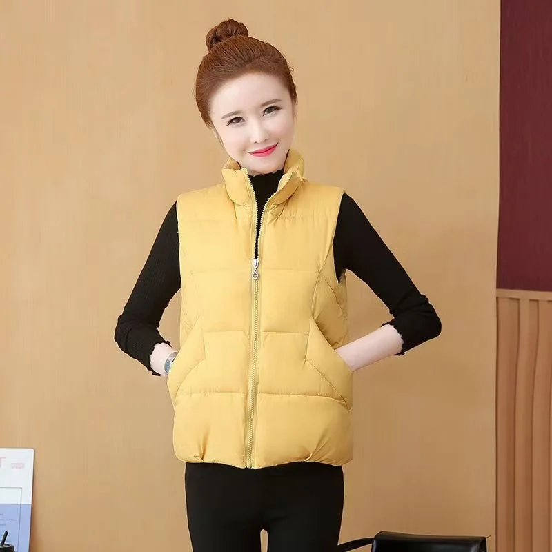 

2025 New Fashion Vest Female Eiderdown Cotton Students Korean Version Plus Size Waistcoat Joker Little Fashion Winter Coat Tide
