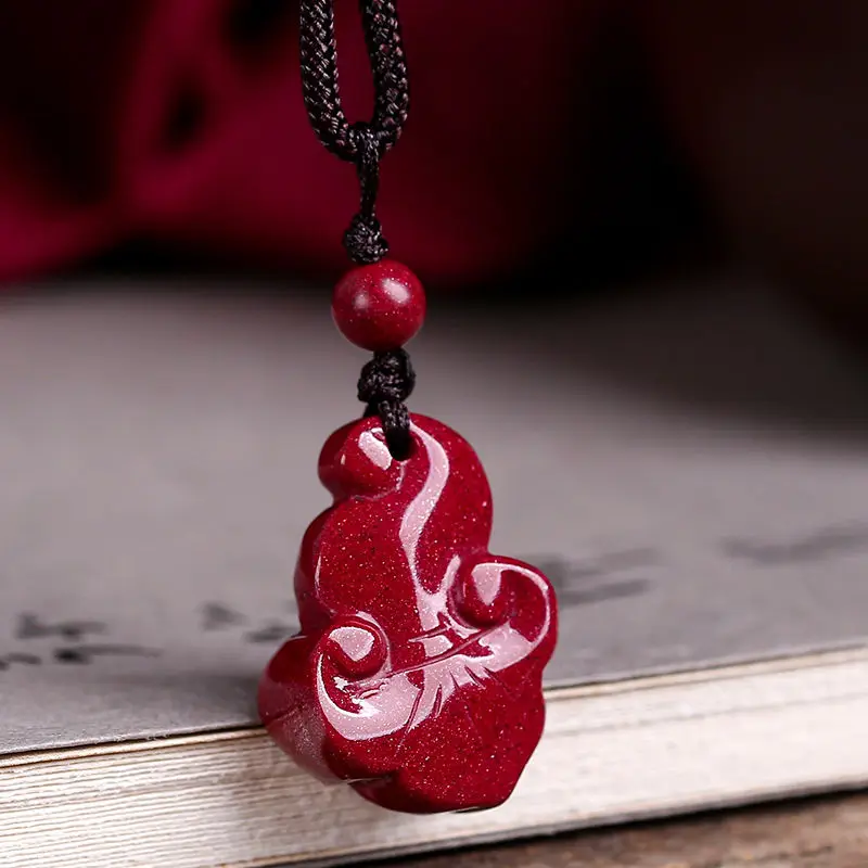 Cinnabar Ruyi Pendant Purple Gold Sand Hanging Things Ruyi Transfer Pendant Necklace