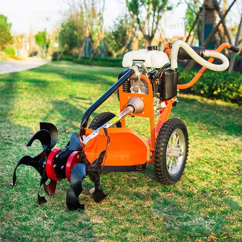 Lawn Mower Hand-push Four-stroke Small Multi-function Agricultural Weeder Harvesting Household Weeding Loosening/Trenching