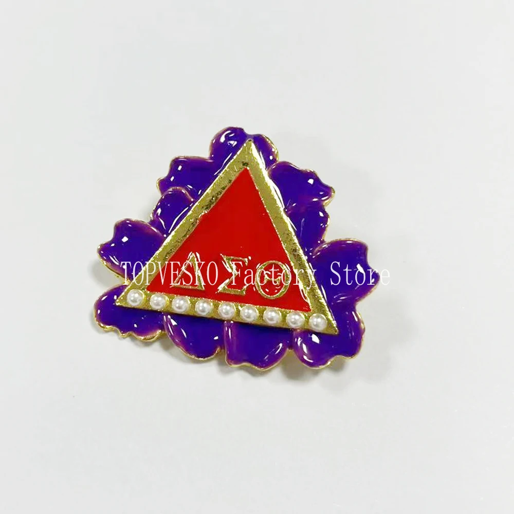 Delta Pyramid Violets & Pearls Pin