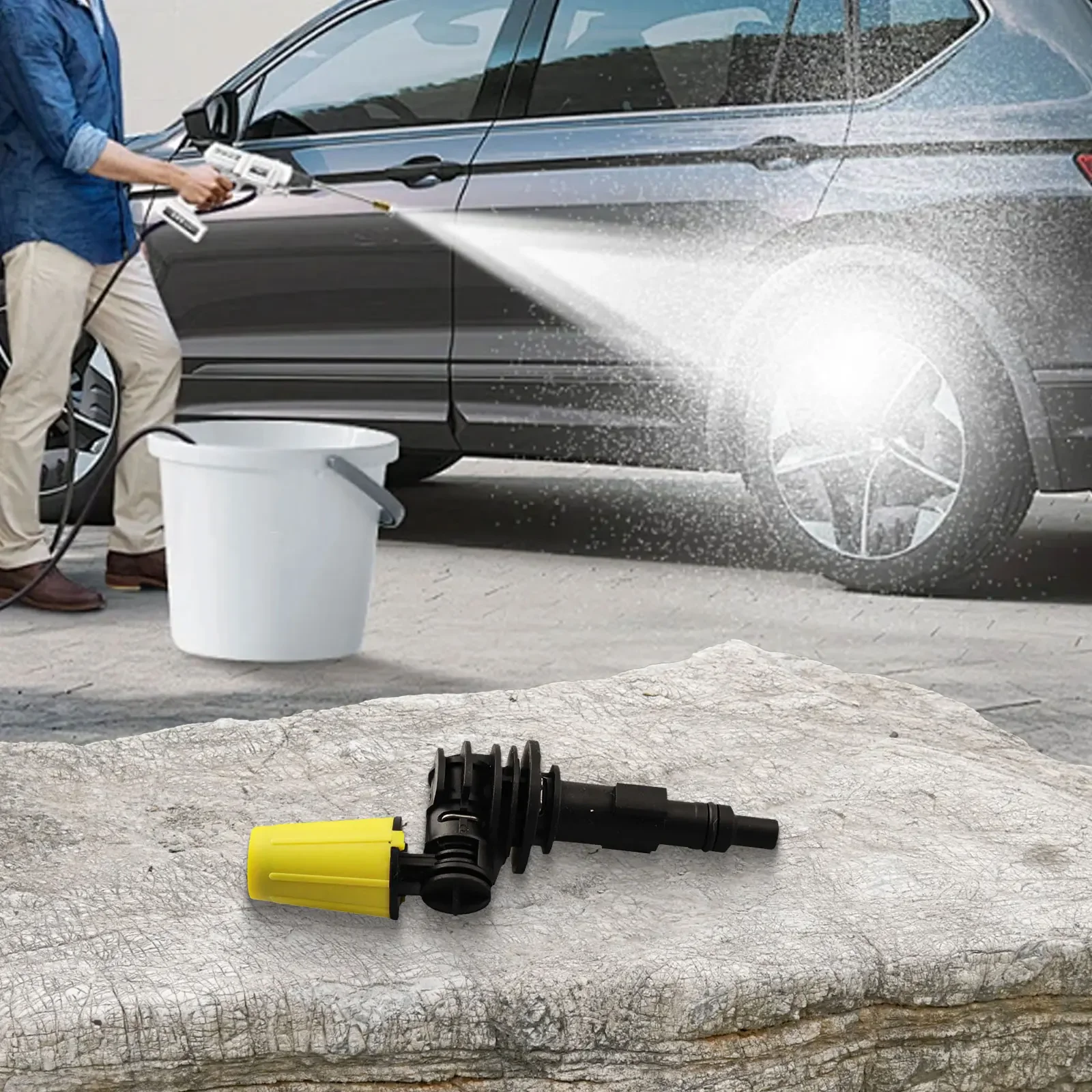 

Easily Remove Stubborn Stains with the Powerful Efficiently Designed Rotating High Pressure Cleaner Attachment