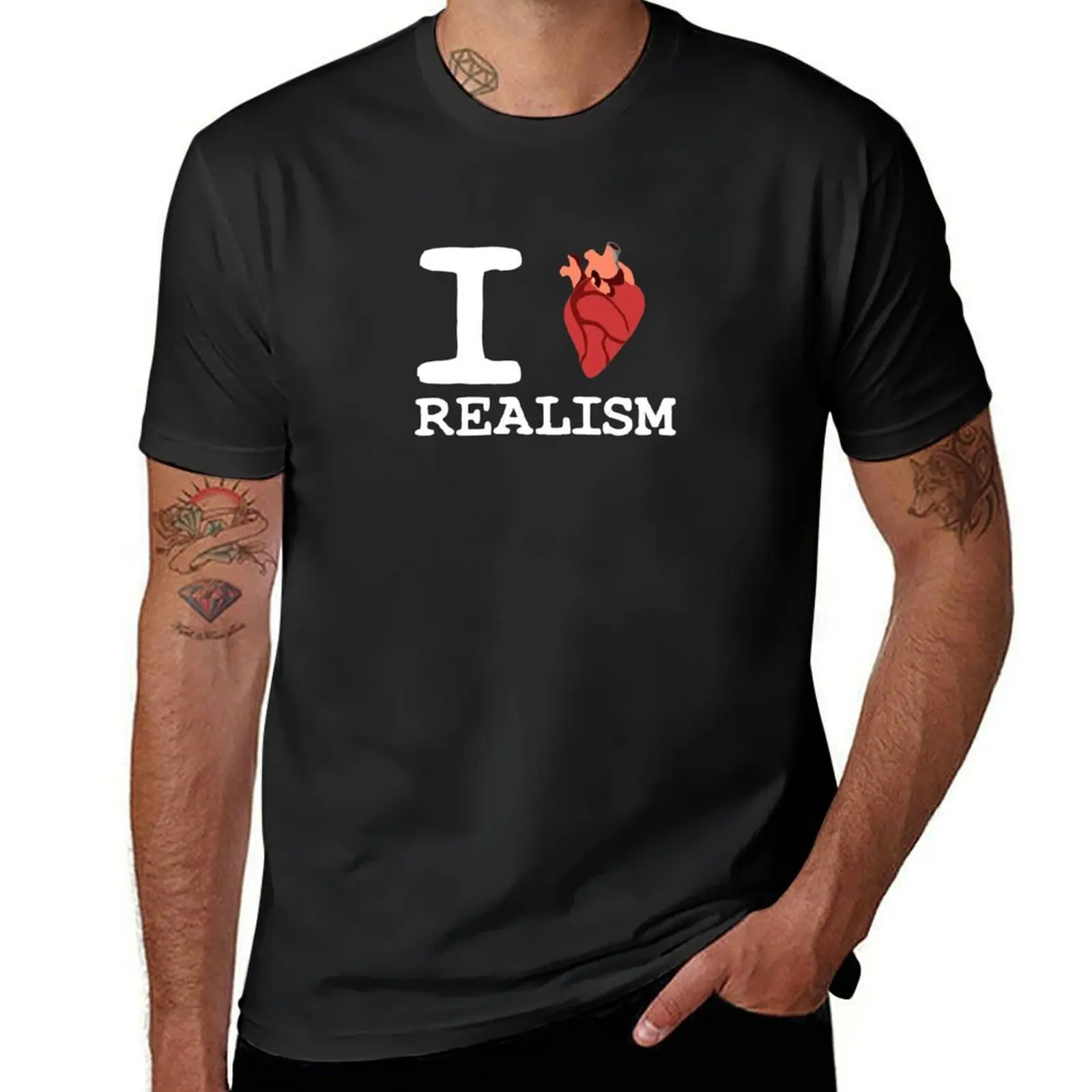 I LOVE REALISM Heart Organ T-Shirt blanks oversizeds cute clothes summer top mens plain t shirts