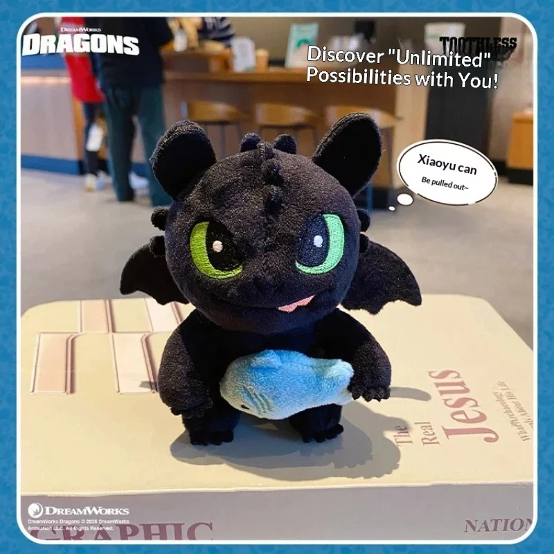 New Authentic Dragon Taming Master Flying Toothless Plush Keychain Pullable Retractable Stress Relieving Bag Pendant Charm Gift