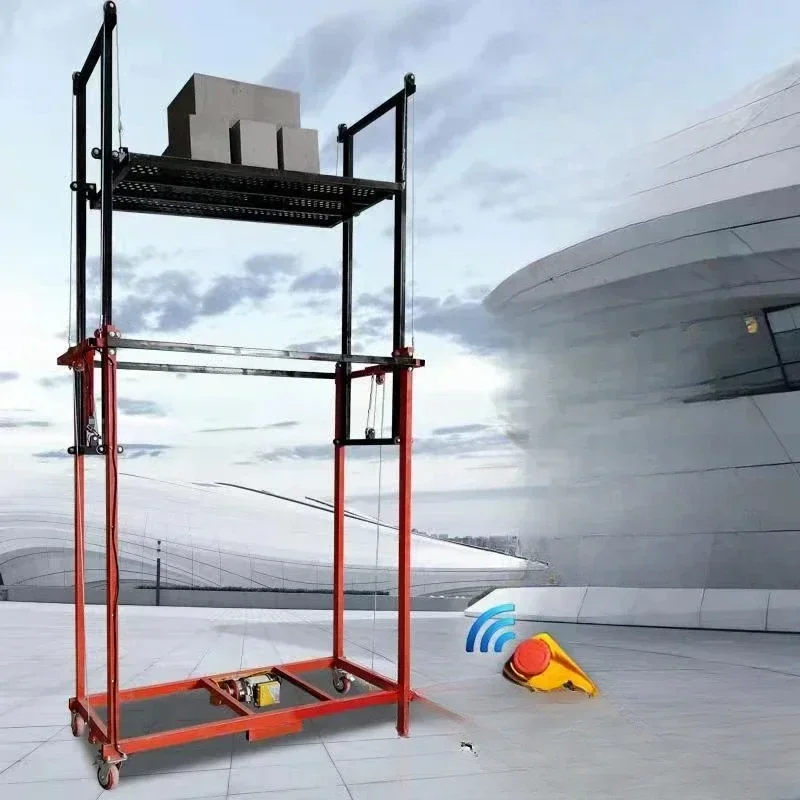 -Electric Lifting Scaffold Lift Fully Automatic Folding Climbing Platform 5 Meters 6 Meters Small Cargo Elevator Hoist