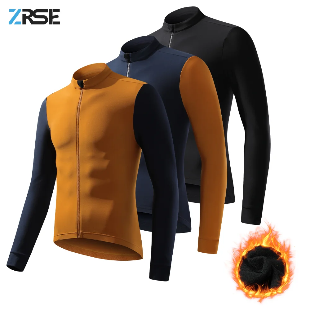 

ZRSE Man Cycling Maillot Winter Windproof PRO Level Cycling Long Sleeve Windbreaker Waterproof MTB Bicycle Fleece Clothing Road