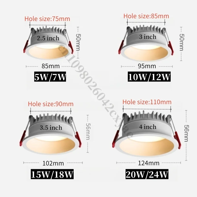 Tuya smart LED downlight sky lantern embedded COB spot light Zigbee 3.0 ceiling light kitchen living room interior lighting bulb