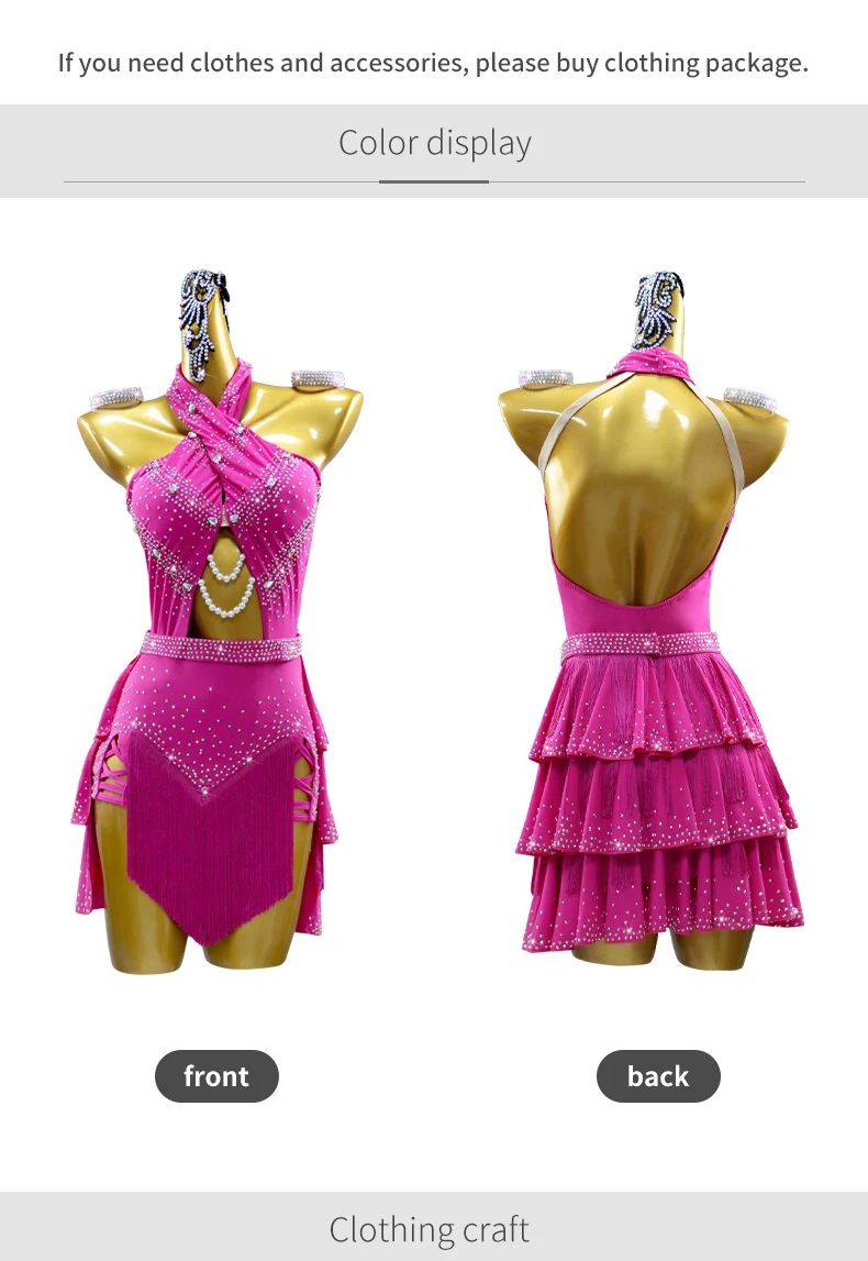 Damen-Kostüm für Festival, Tanz und Sport, Fransenrock, Lateinanzug, Damenkleid 2025, Mädchen Sexy Tanz- und Partykleidung – Detail 5