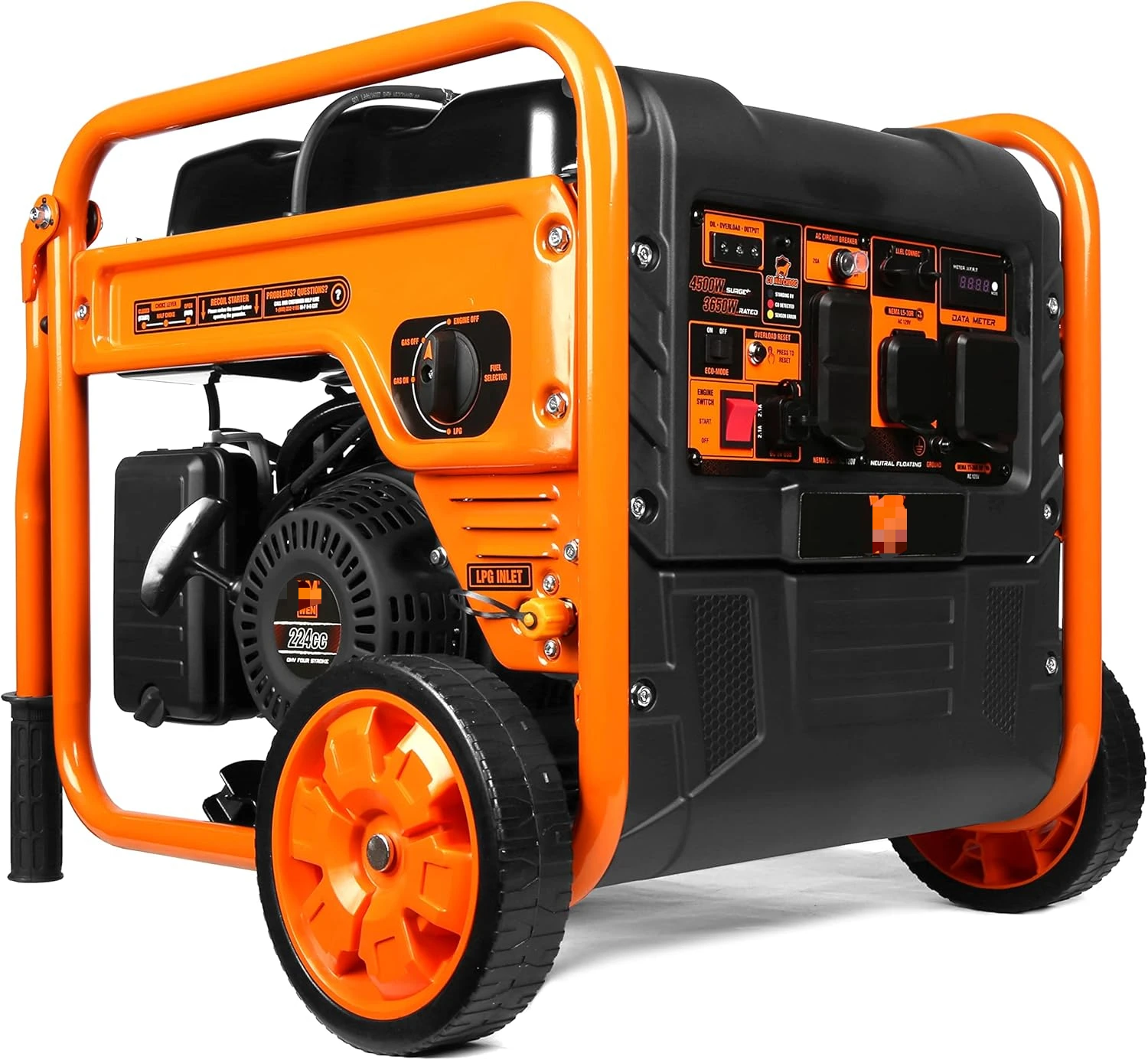 4500-Watt RV and Transfer-Switch-Ready Dual Fuel Open Frame Inverter Generator with Electric Start