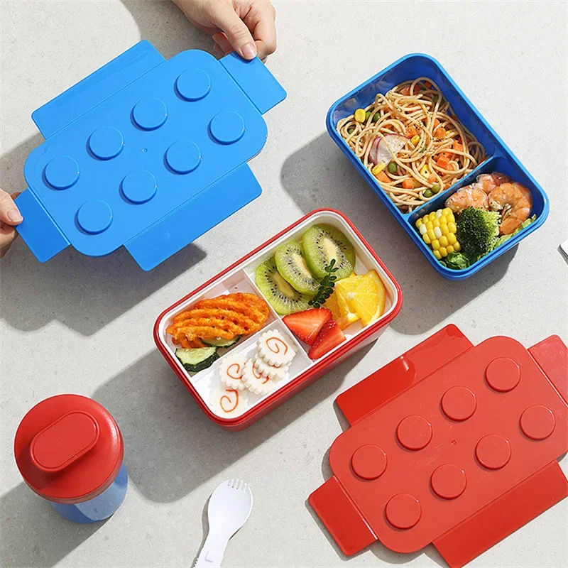 Kreative Versiegelt Lunch Box Farbe Bausteine Bento Box Für kinder Student Tragbare Outdoor Picknick Obst Salat Box