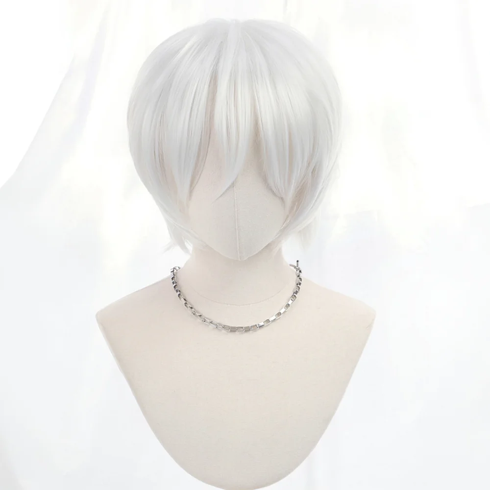 Women's Short Silver White Pixie Cut Wig
