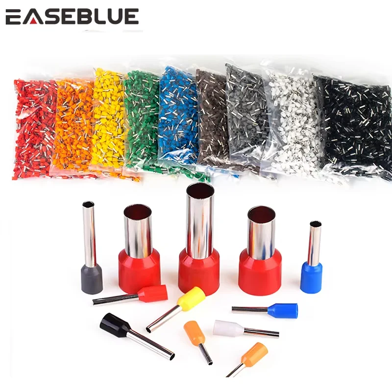 1000PCS/ Pack E0508 E7508 E1008 E1508 Tube insulating Insulated terminals Cable Wire Connector Insulating Crimp Terminals