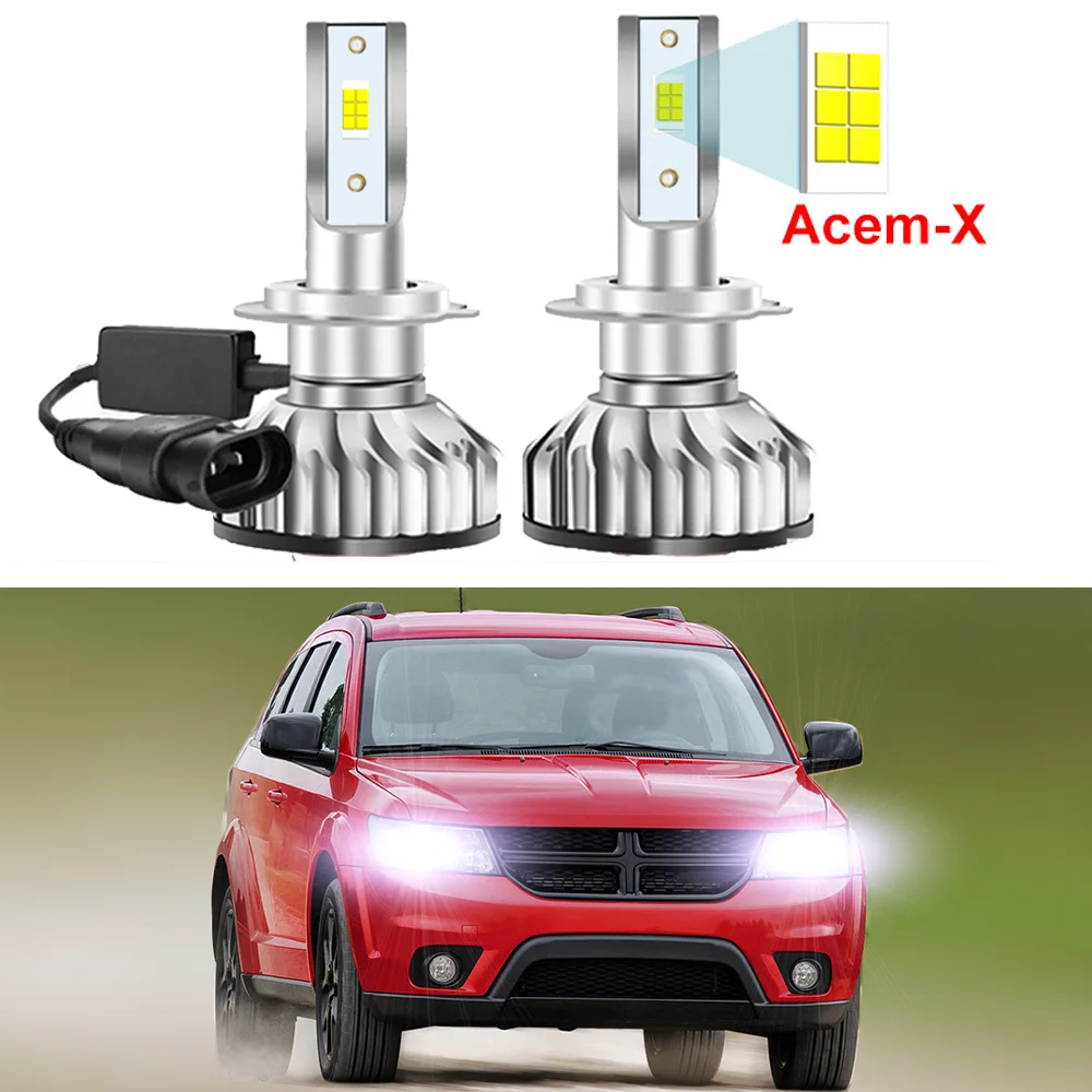 2Pcs Car Led Headlight Bulb For Dodge Journey 2009-2020 (only fit original headlight bulb )High Low Beam LED Headlamp Canbus