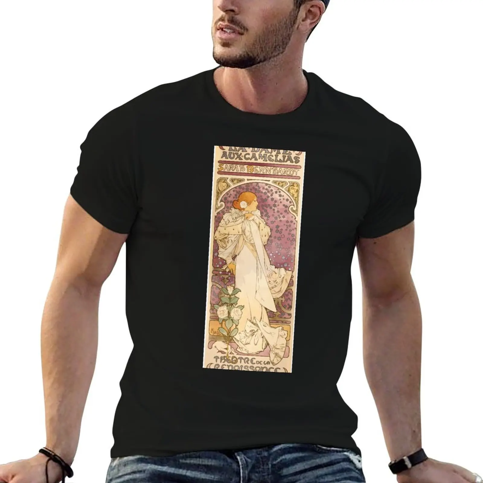 

Poster 1890s Alfons Mucha 1896 La Dame aux Camélias Sarah Bernhardt T-Shirt Louboutins clothes for men