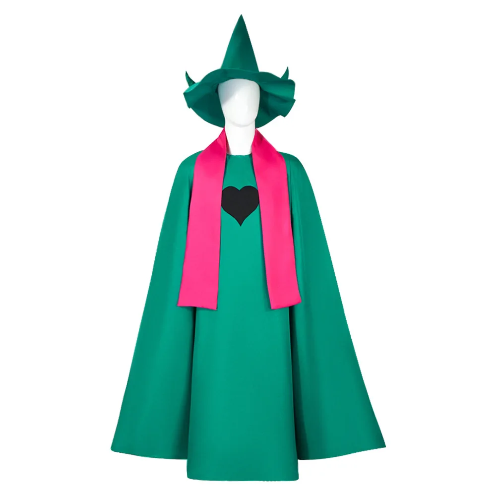 

Game Deltarune Green Cape with Hat Cosplay Costume Halloween Costume Masquerade Dress Up Carnival Party Outfits for Adult