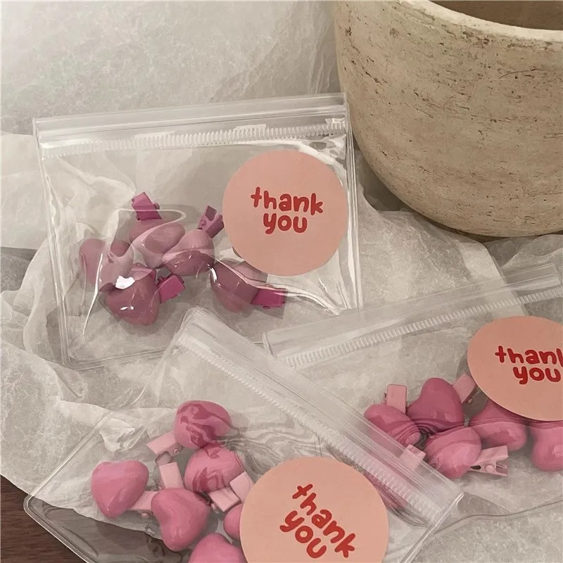 6Pcs/Set Heart Shape Mini Hairpins Cute Sweet Bangs Clip Korean Trendy Side Clip Simple Headwear for Girls Y2K Hair Accessories