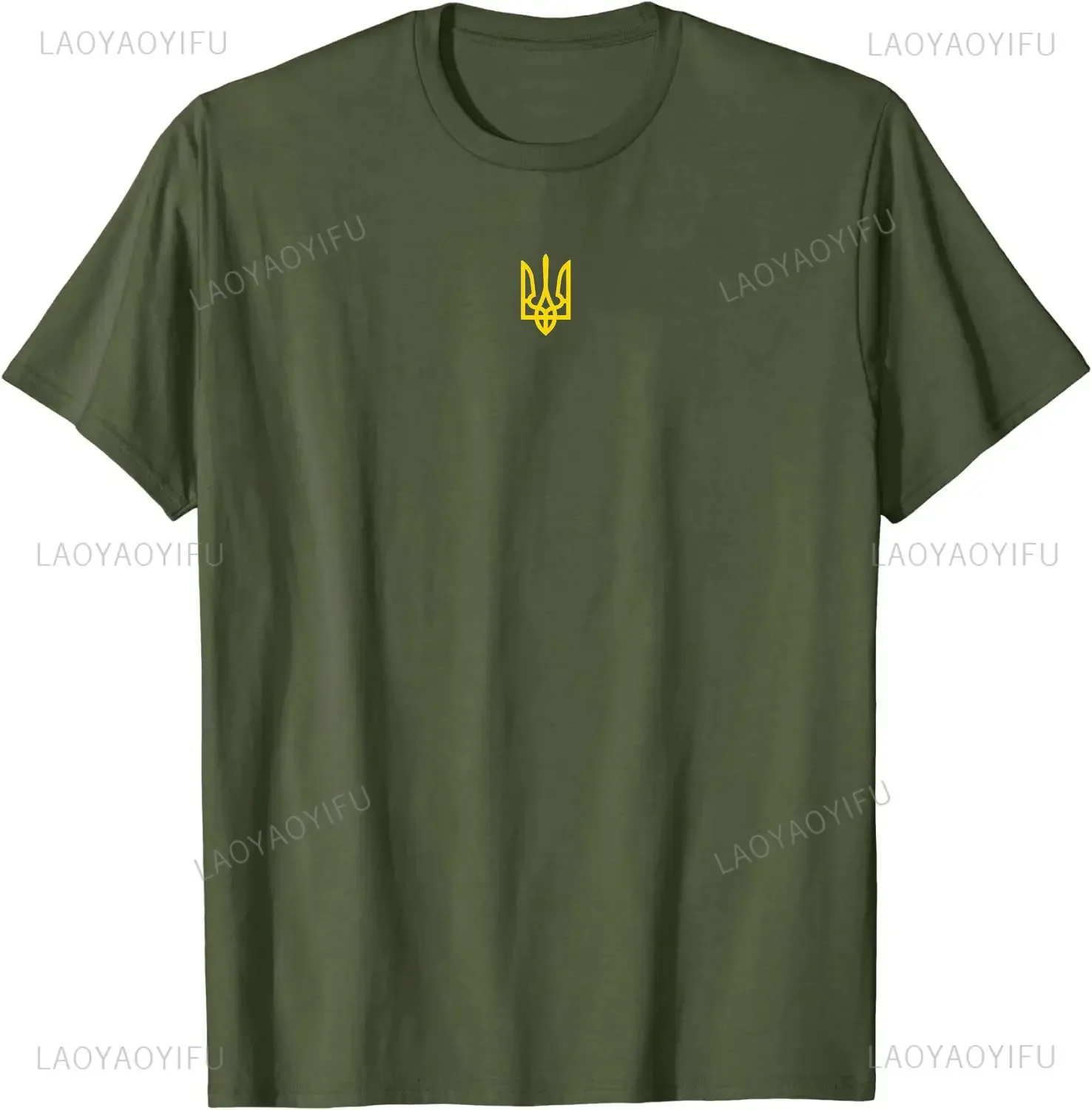 Zelensky Military Emblem of The Army Casual 100%cotton TShirt Emblem of The Ukrainian Armed Forces T Shirt Men Short Sleeve Tops