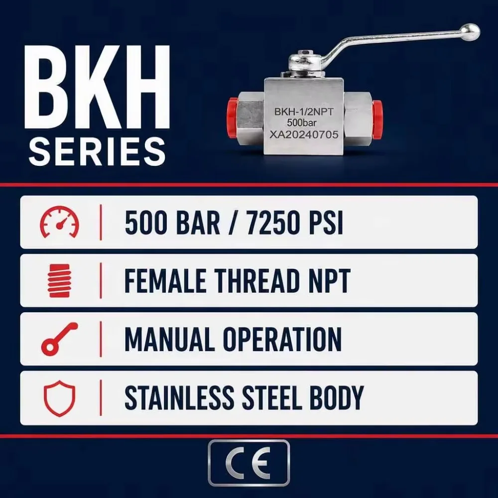 1-inch hydraulic ball valve, high-pressure shut-off valve, 2-way valve, hydraulic tool accessories