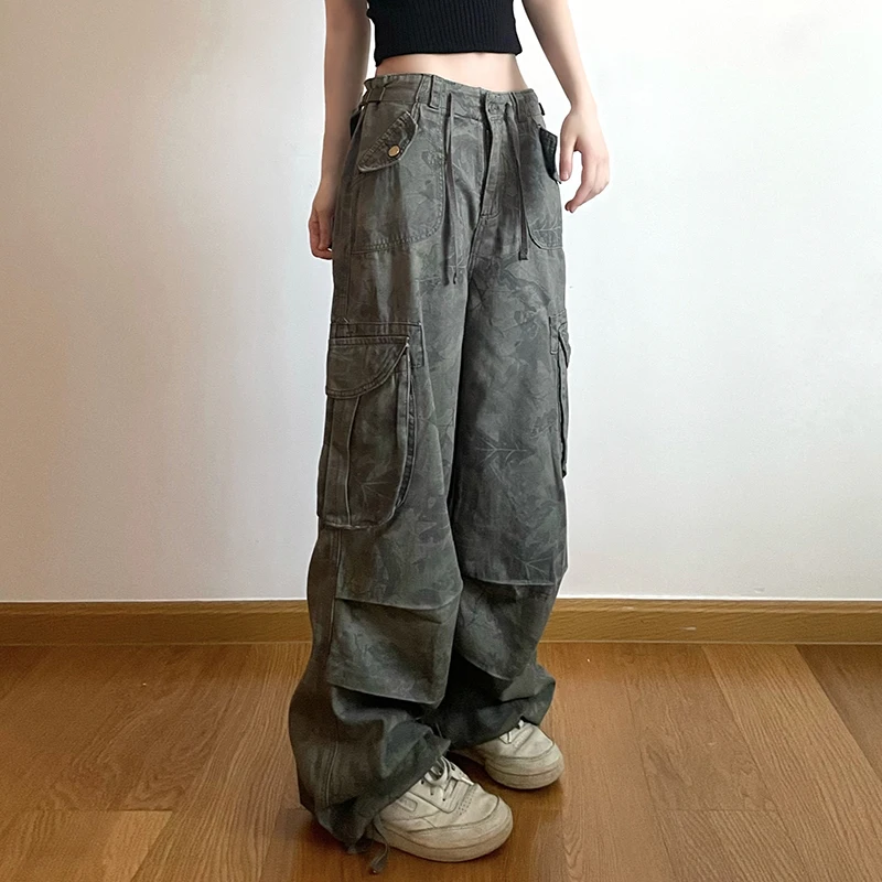 High Street Loose Jeans y2k Streetwear Low Rise Cargo Pants Harajuku Baggy Denim Pants Korean Fashion Women 90s Trousers